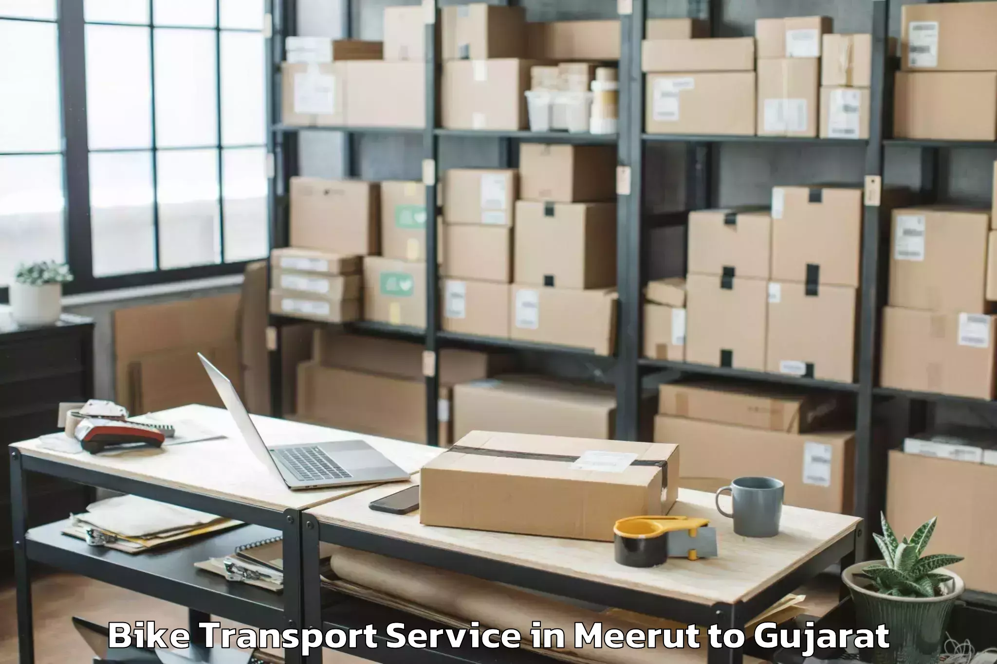 Efficient Meerut to Gusar Bike Transport